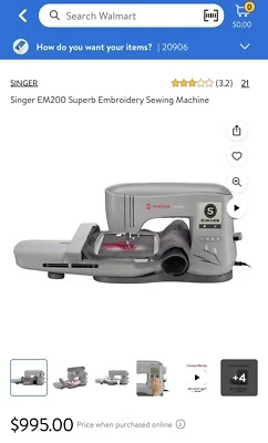 SINGER EMBROIDERY MACHINE SUPERB EM200 - Never Been Used. - Image 1 of 4