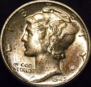 Moneda de diez centavos Mercury 1945-P BU sin circular - Imagen 1 de 2