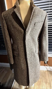 Vintage Polo Ralph Lauren Coat Size 12 Girls Zig Zag Brown Tan Made in Italy pl/ - Picture 1 of 12