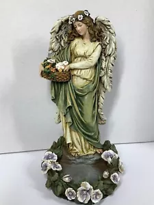 Figura Ángel Jardín, Fuente de Agua - 12" Resina Jardín Pájaro Semilla/Alimentador de Agua - Imagen 1 de 9