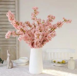 3Pcs Artificial Cherry Blossom Flowers Fake Flowers Arrangements for Home Wed... - Picture 1 of 6