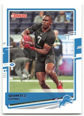 2020 Donruss Quintez Cephus RC Rookie Detroit Lions #280 - Image 1 of 2
