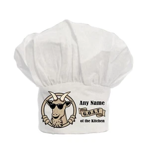 PERSONALISED GOAT Greatest of all time Chefs Hat Kitchen Fun Gift Christmas - Picture 1 of 2