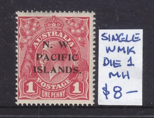 N.W.P.I.: 1d RED KGV SINGLE WMK DIE 1 MH. - Picture 1 of 1