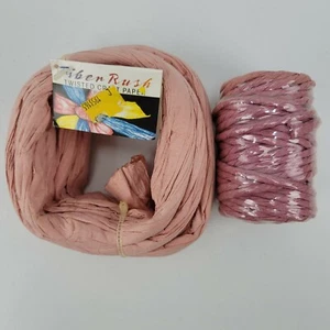 Lote 2 Coronas de Papel Torcido Fibra Rush para Artes Creativas y Manualidades Malva y Rosa - Imagen 1 de 10