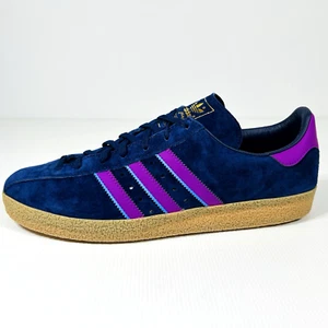 adidas Originals Yabisah IG7814 Leather Trainer Shoes US 12 UK 11.5 Blue Purple - Picture 1 of 10