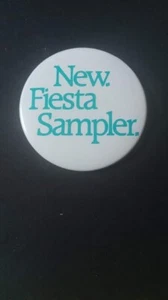 New Fiesta Sampler Vintage Pin Back - Picture 1 of 3
