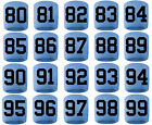 #80-99 Numéro Sweatband Bracelet Football Baseball Basketball Bleu Lumière Noir