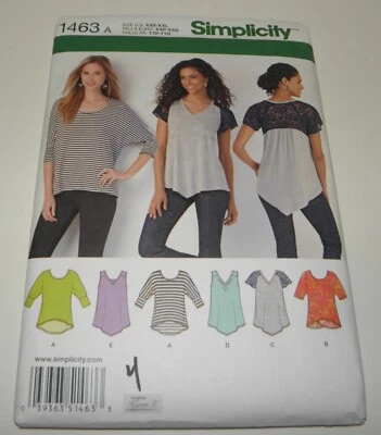 Simplicity 1463  Sewing Pattern women's Stretch Knit shirt   xxs - xxl   Uncut - Image 1 of 2