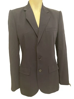 Chaqueta Blazer De Colección Ralph Lauren Etiqueta Azul Pecho Único Lana Para Mujer 6 Azul Marino EE. UU. Foto 1 de 4