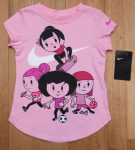 Nike Girl T-Shirt ~Pink, Black & White ~ Skateboard ~ Basketball ~ Soccer ~Track - Picture 1 of 3