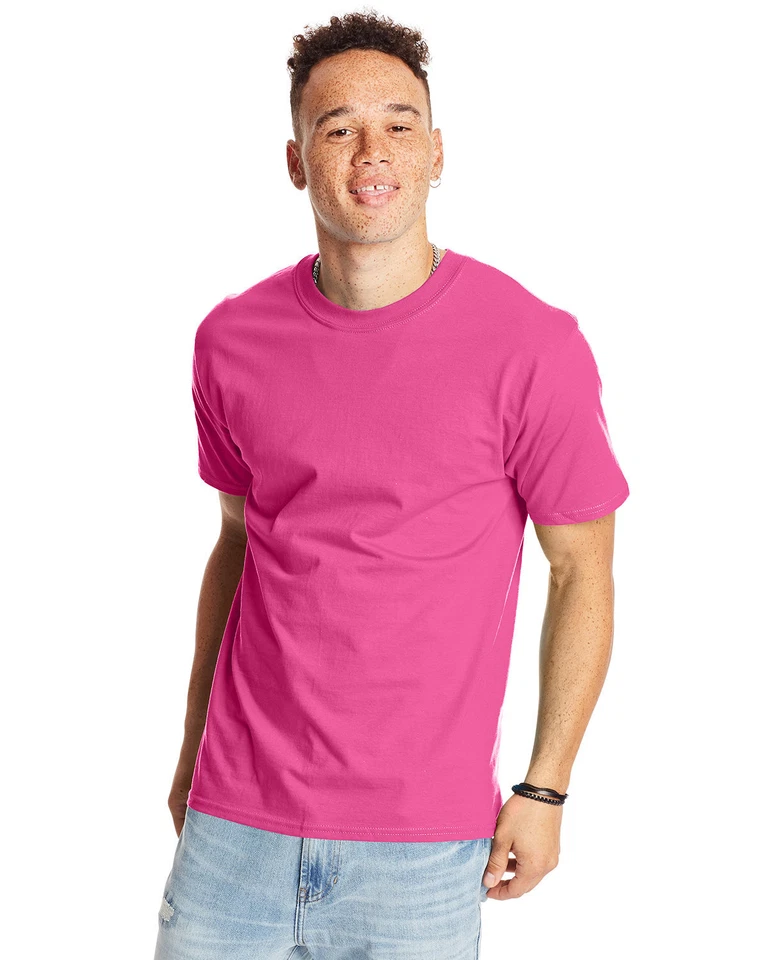 10 Pack Of Hanes 5180 Unisex Plain Blank Casual Beefy-T Shirt Stylish T-Shirt - Image 1 of 1
