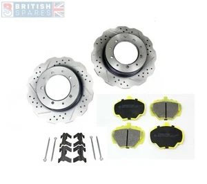 KIT DE FRENOS DE RENDIMIENTO TRASERO LAND ROVER DEFENDER PUMA DISCOS ONDULADOS PERFORADOS Y RANURADOS - Imagen 1 de 1