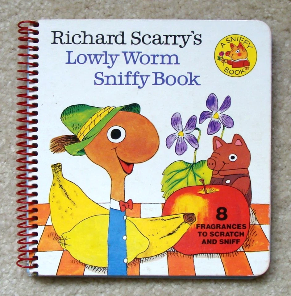 Vintage Richard Scarry's LOWLY WORM SNIFFY BOOK Kids Scratch and Sniff Book Foto 1 de 1
