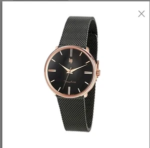 LIP Dauphine 671318 / 34mm – Schwarz Roségold – mit Metallband & Lederarmband - Bild 1 von 17