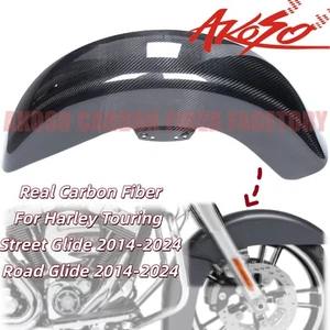 Guardabarros delantero de fibra de carbono real para Harley Touring Glide Street Glide 2014-2024 - Imagen 1 de 11