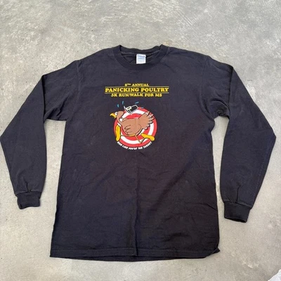 2008 Panicking Poultry 5K MS Event Long Sleeve Running Shirt Black M - Image 1 of 4