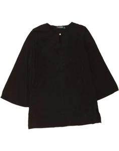 RALPH LAUREN Womens 3/4 Sleeve Tunic Top UK 16 Large Black Polyester QU06 - Picture 1 of 3