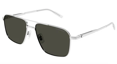 Gafas de sol Montblanc MB0278S-001 plateadas rectangulares - sofisticación futurista Foto 1 de 4