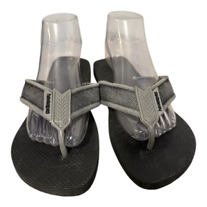 Havianas Men’s Urban Basic Flip Flops Black Gray Denim Strap Summer Sandals Sz 8 - Picture 1 of 7