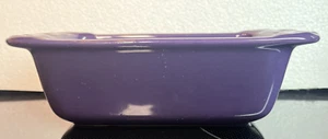 Longaberger Pottery Woven Tradition Eggplant Purple Small Loaf Baking Pan Dish  - Picture 1 of 8