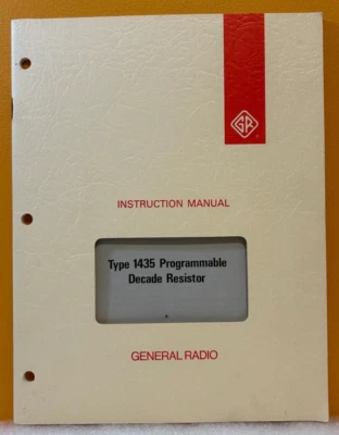 General Radio 1435-0100-A Type 1435 Programmable Decade Resistor Instr. Manual. - Image 1 of 2