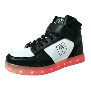 Scarpe LED Stili Elettriche Donna Sneakers Light Up Top Bolt Rave EDM - Foto 1 di 10