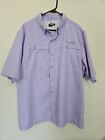 Habit Mens XL Shirt S/S Button Up Solid Purple Lilac Vented Fishing Outdoor