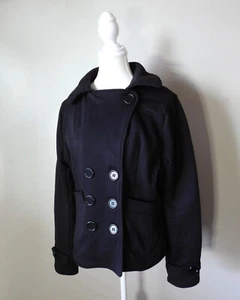 Yoki New York Women’s Peacoat Black Jacket Double Breasted Sz XL Vintage Y2K - Picture 1 of 12