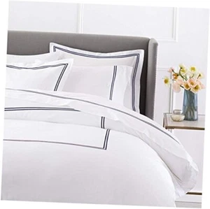 Dornick Decor 400 Thread Count 100% Cotton Sateen Duvet Cover Twin/Twin XL Navy - Picture 1 of 5