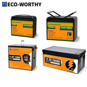 50AH 100AH 150AH 280AH 12V Deep cycle LiFePO4 Lithium Battery for RV Solar Home - Picture 1 of 53