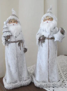 Weihnachtsmann⚜️ Nikolaus m. Tanne ⚜️ Figur  ⚜️silber⚜️ Weihnachten⚜️ Advent ⚜️ - Bild 1 von 7