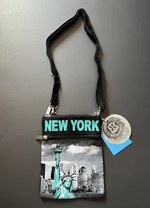 Ruth Robin NEW YORK Statue Of Liberty City Scene Black Crossbody Bag Purse NWT - Picture 1 of 15