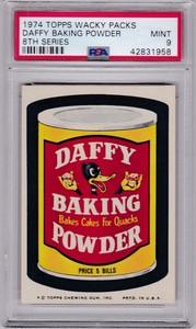 1974 Topps Wacky Packs DAFFY BAKING POWDER PSA 9 MINT Ser 8 Packages  CENTERED 