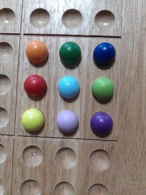 Colorku Wooden Balls Sudoku Puzzle Replacement Pieces - 1 set of all 9 Colors, - Image 1 of 4