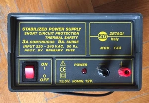 ZETAGI MOD. 143 - Alimentatore stabilizzato - STABILIZED POWER SUPPLY - Zdjęcie 1 z 3