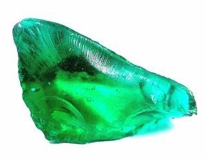 DYED NATURAL CERTIFIED 568 CT CZECH REPUBLIC GREEN MOLDAVITE ROUGH GEMSTONE - Picture 1 of 11