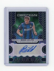 2023-24 Panini Obsidian Soccer DIEGO MILITO Aurora Auto Purple #d 08/50 - Picture 1 of 2