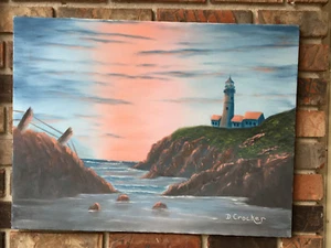 Oil Painting Lighthouse 18"x24" - Picture 1 of 1