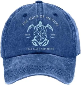 Gulf of Mexico Hat EST 1550 Adjustable Hat Baseball Cap Stay Salty & Resist Hat - Picture 1 of 16