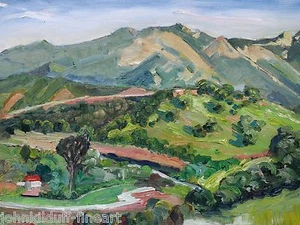 Malibu View Oil Plein Air Impressionism Landscape Sari Rodriguez - Imagen 1 de 5