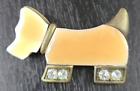 Scotty Dog Pin Brooch Enamel And Rhinestones 15