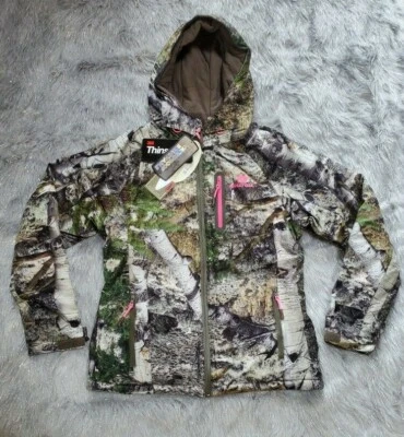 Casaco Parka Feminino Mossy Oak Mountain Country Camuflado Logotipo Rosa L - Imagem 1 de 4