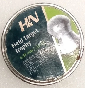 H&N Hornet 150 Count BRASS POINTED 6.35mm .25 Caliber Pellets MADE IN GERMANY - Picture 1 of 2