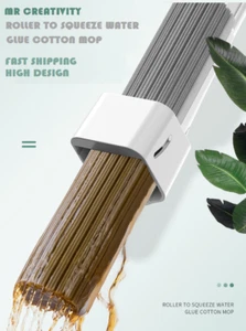 GLUE COTTON MOP MAGICAL MOP EAST TO WASH CLEAN SAVE SPACE - Picture 1 of 10