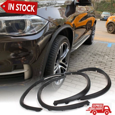 Ajuste para BMW X5 F15 2014-18 4 PIEZAS arco de rueda guardabarros ancho llamaradas cubierta embellecedores negro Foto 1 de 4