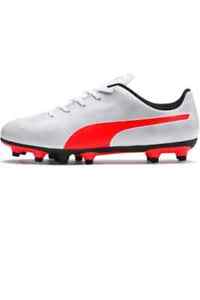 Puma Rapido FG JR 104809-04 Little Kids White & Red Soccer Cleats Shoes C1206