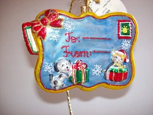 Neu im Karton Christopher Radko Weihnachten 2007 Ornament geschenkte Pfoten Hund & Katze - Bild 1 von 2