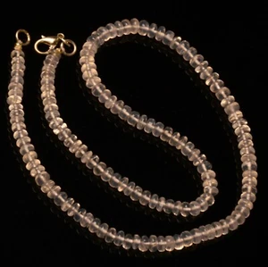 Collana 16" perle forma rondelle misura 4-6 mm quarzo ghiaccio naturale - Foto 1 di 7