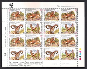 1998 MOUFLON OF CYPRUS WILD SHEEP WWF PANDA SHEETLET 4 SETS RARE Opt. SPECIMEN - Picture 1 of 1